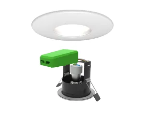 4lite Smart Wiz Connected IP65 GU10 Fire Rated Downlight 4.9w 345lm WiFi Bluetooth Dimmable Matt White Bezel Cool White Warm White 4L1/2210