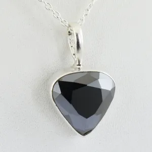 5 Ct Black Diamond Solitaire Pendant in 925 Sterling Silver, Great Sparkle & Excellent Luster