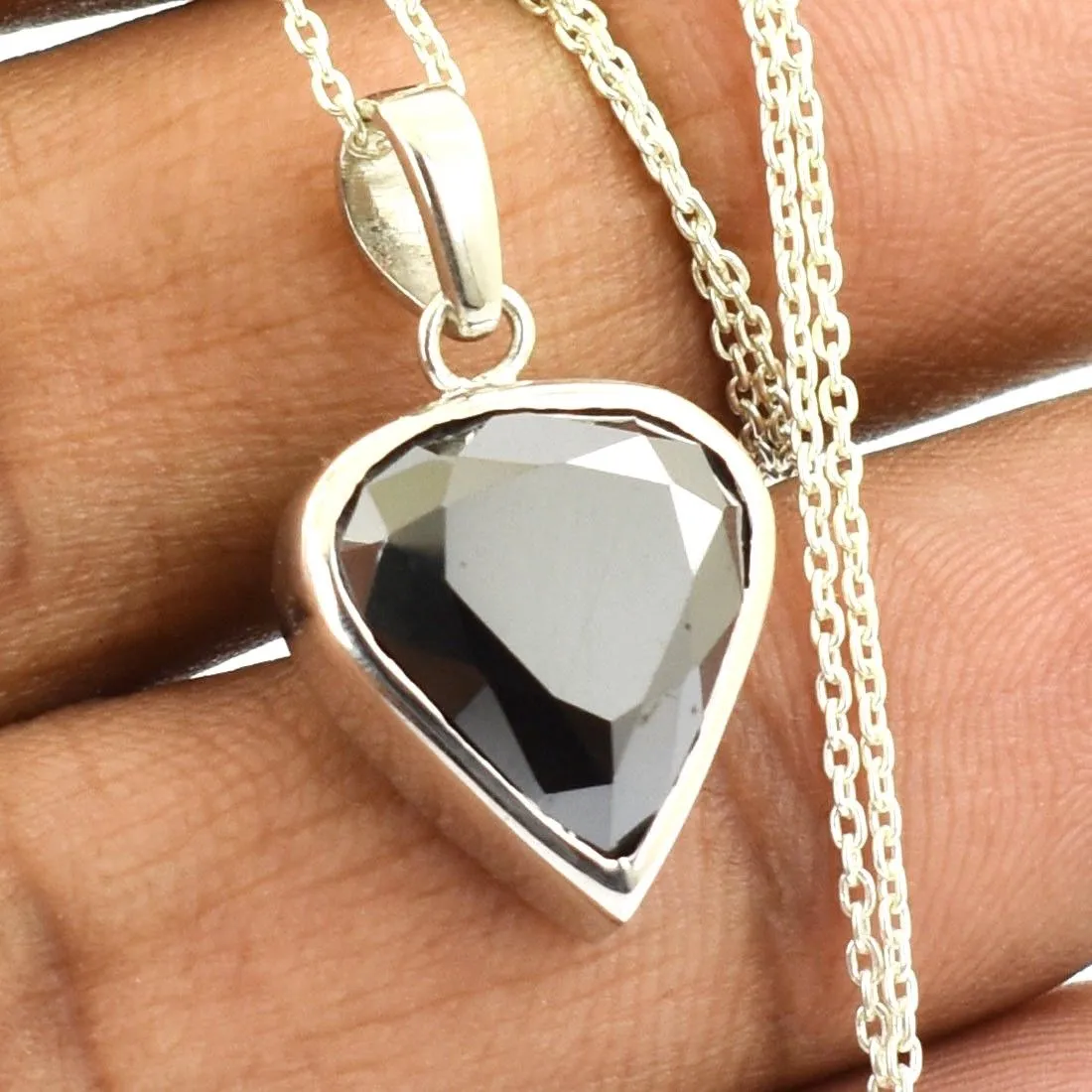 5 Ct Certified Black Diamond Solitaire Pendant in 925 Sterling Silver, Excellent Quality with Great Shine