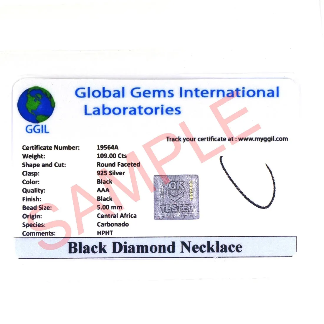 5 Ct Certified Round Black Diamond Solitaire Pendant In 925 Silver. AAA Quality Great Design & Shine