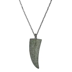 5.78ct Diamonds 925 Black Rhodium Sterling Silver Fang Dagger Pendant Necklace