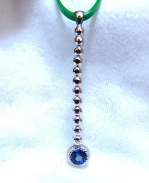 .65ct Natural Blue Sapphire Diamonds Pendant 14kt