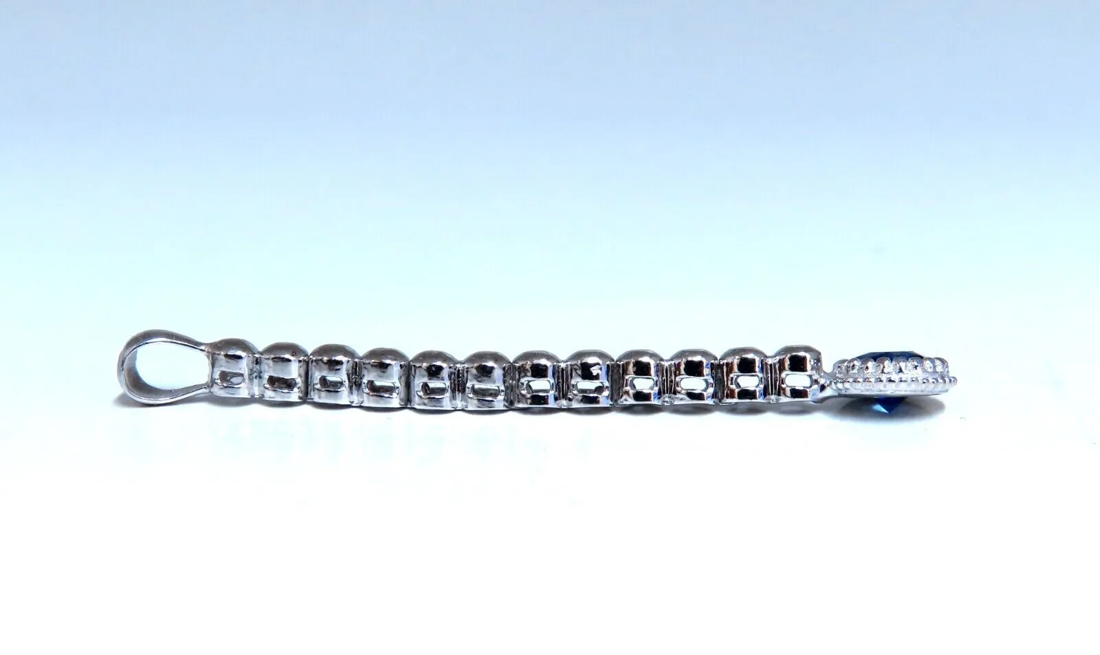.65ct Natural Blue Sapphire Diamonds Pendant 14kt