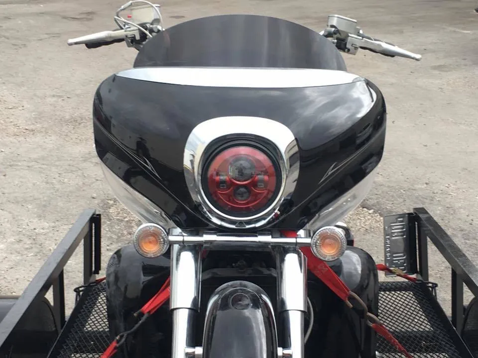 7" DAYMAKER Yamaha Royal Star Venture CHROME with GREEN Halo Projector HID LED Light Bulb Headlight Motorcycle