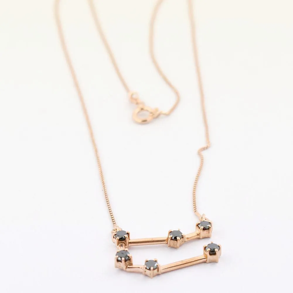 AAA 0.60 Ct Gemini Zodiac Sign Black Diamond Pendant. Certified Diamonds! Very Elegant & Great Gift