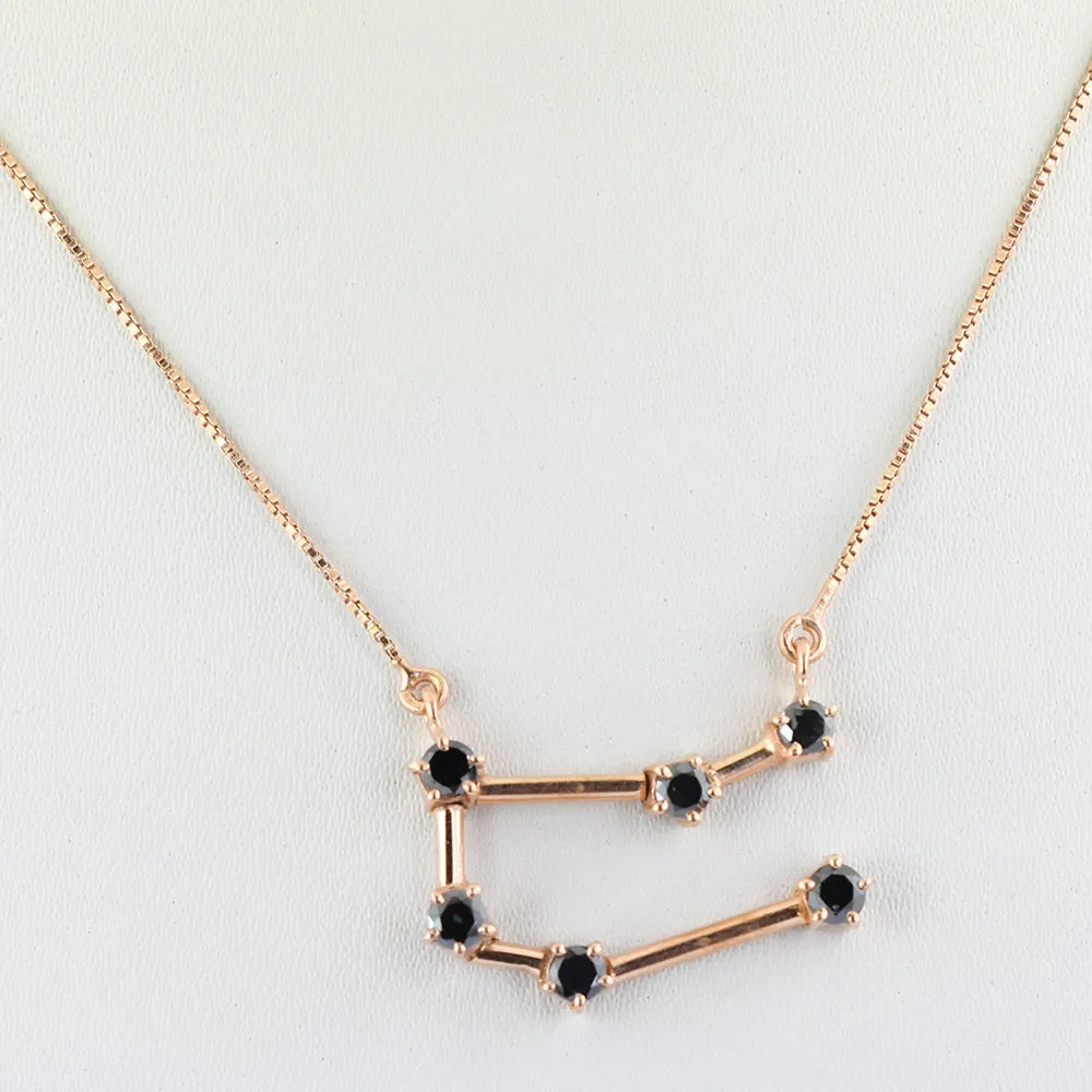 AAA 0.60 Ct Gemini Zodiac Sign Black Diamond Pendant. Certified Diamonds! Very Elegant & Great Gift