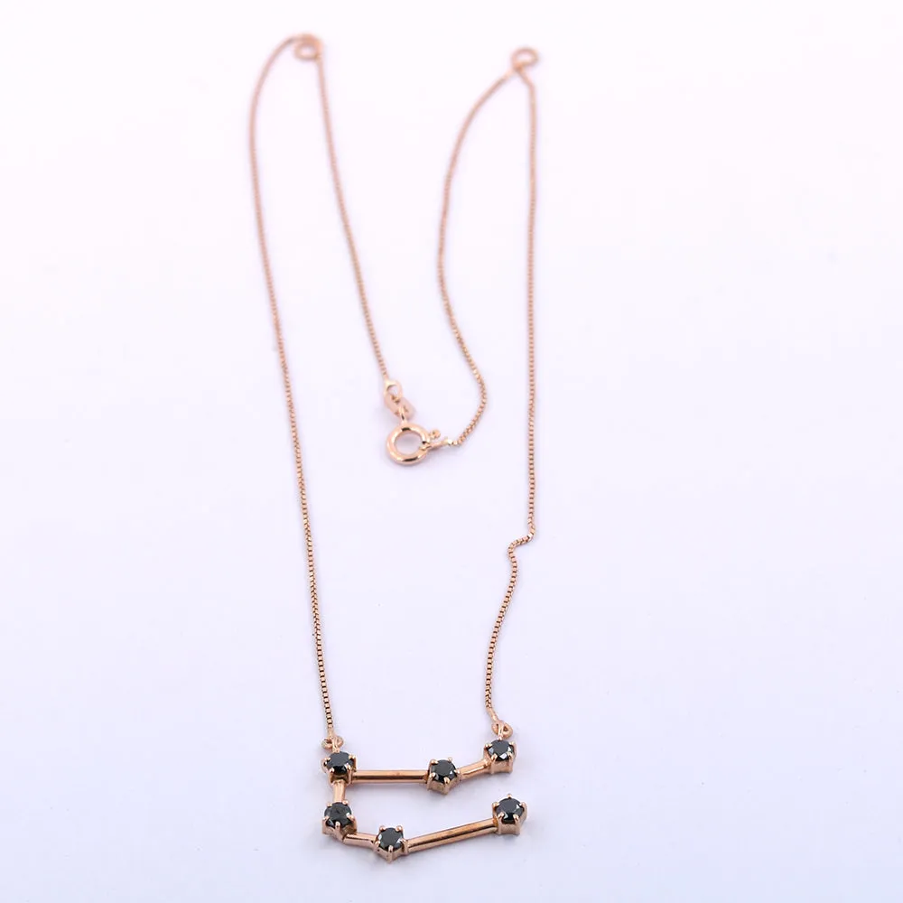 AAA 0.60 Ct Gemini Zodiac Sign Black Diamond Pendant. Certified Diamonds! Very Elegant & Great Gift