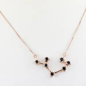 AAA 0.70 Ct Sagittarius Zodiac Sign Black Diamonds Pendant in 925 Silver. Great Brilliance
