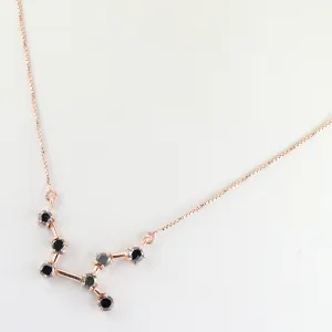 AAA 0.70 Cts Virgo Zodiac Sign Black Diamonds Pendant in Prong Setting. Latest Collection