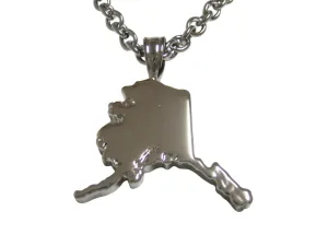 Alaska State Map Shape Pendant Necklace