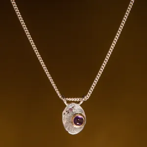 Amulet Necklace in Silver   Gold | Amethyst