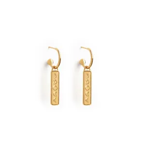 Aqua Drop Hoop Earrings