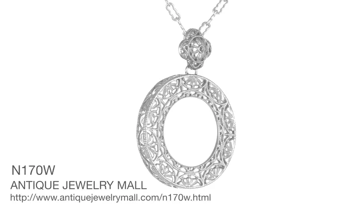 Art Deco Eternal Circle of Love Filigree Pendant Necklace in Sterling Silver