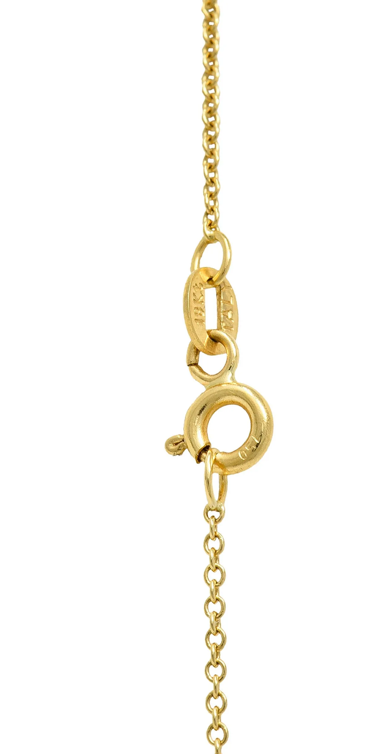 Art Nouveau Diamond Pearl 14 Karat Tri-Colored Gold Whiplash Pendant Necklace