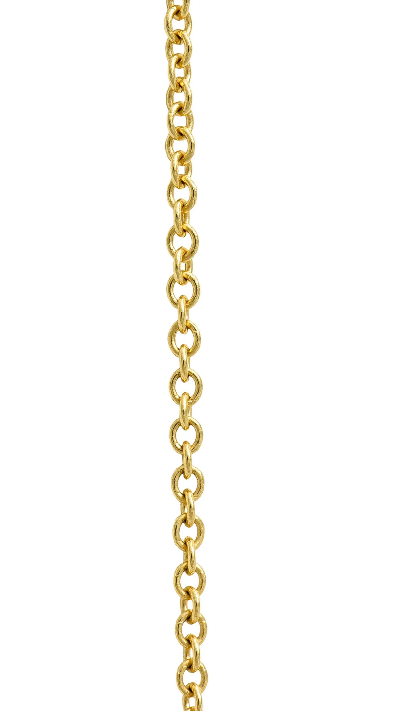 Art Nouveau Diamond Pearl 14 Karat Tri-Colored Gold Whiplash Pendant Necklace