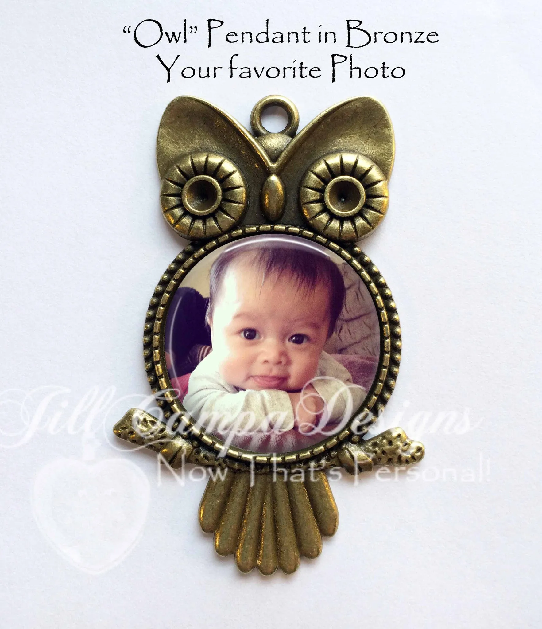 Baby SONOGRAM owl necklace