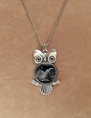 Baby SONOGRAM owl necklace