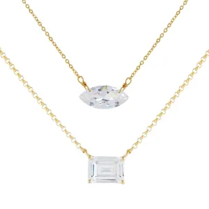 Baguette X Marquise Necklace Combo Set