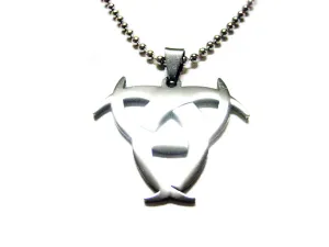 Bio Hazard Sign Metal Cut Out Necklace