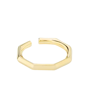 Bo Hex Ring 18ct Gold Plated