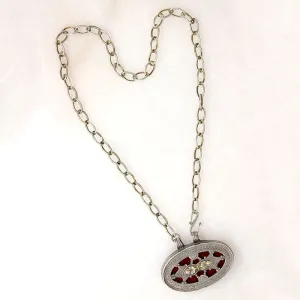 Bohemian Romance 1960s Sterling & Carnelian Necklace