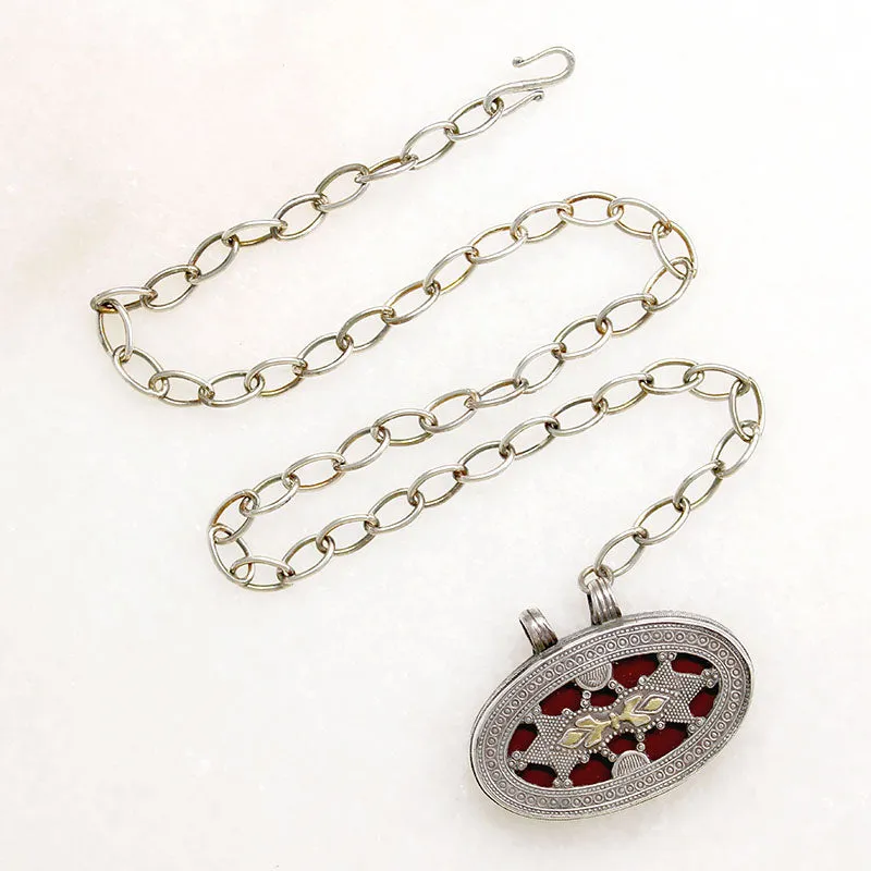 Bohemian Romance 1960s Sterling & Carnelian Necklace