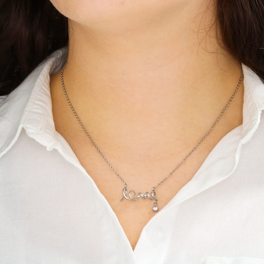 Brave, strong & smart-Scripted Love Necklace for Daughter, From Parents