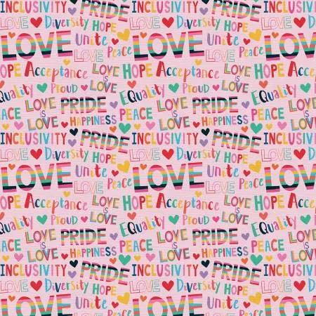 Bright Love Pride Words in Pink -- From Paintbrush Studio Bright Love by Lisa Whitebutton