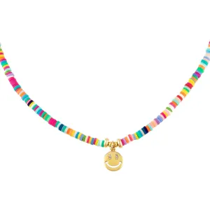 Bright Multi Smiley Face Necklace