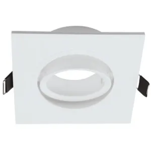 Bright Star DL124 White Square Recessed Polycarbonate with Antiglare Ring Straight
