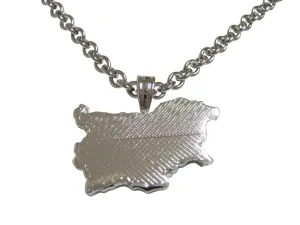 Bulgaria Map Shape and Flag Design Pendant Necklace