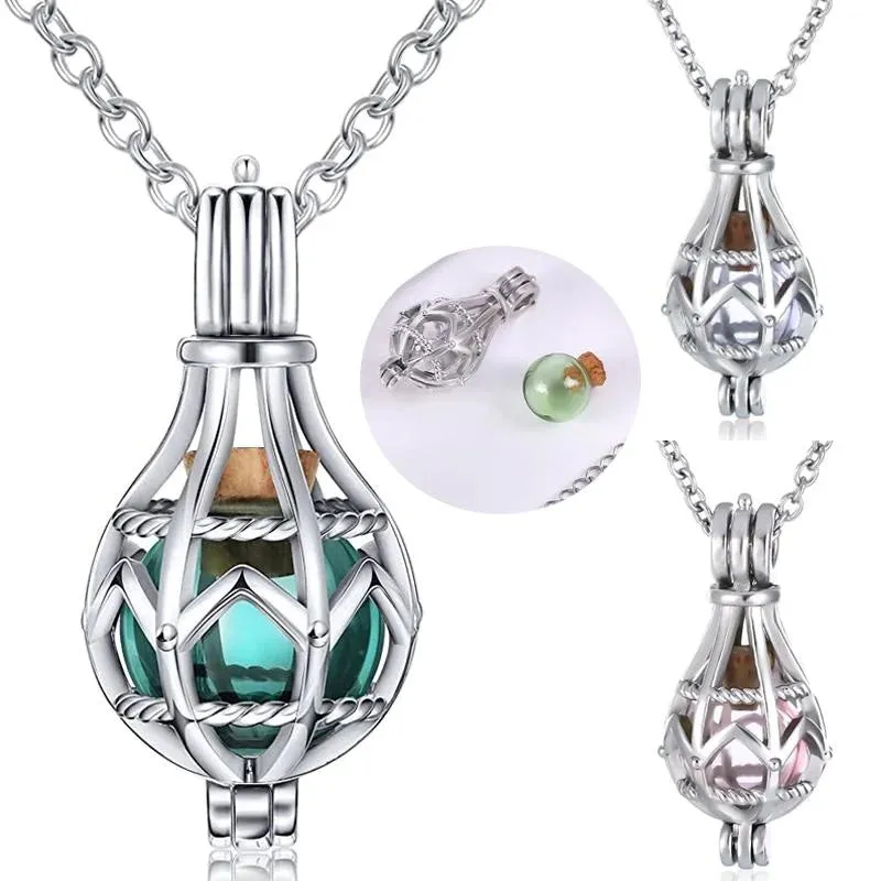 Caged Glass Globe Cremation Necklace