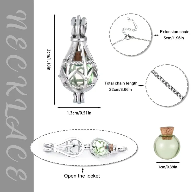 Caged Glass Globe Cremation Necklace