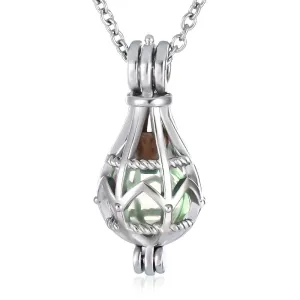 Caged Glass Globe Cremation Necklace