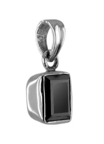 Certified 3 Ct -5 Ct Rectangle Shape Black Diamond Solitaire Pendant in Sterling Silver, Elegant Look
