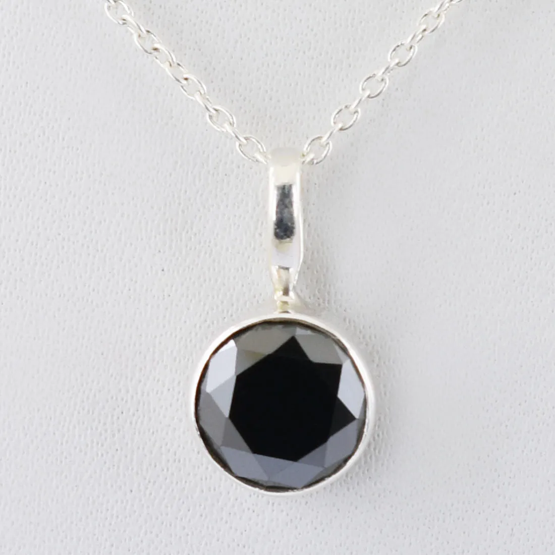 Certified 3.50 Ct Black Diamond Solitaire Pendant in 925 Silver, Great Shine and Amazing Look