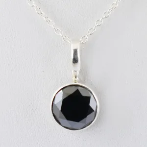 Certified 3.50 Ct Black Diamond Solitaire Pendant in 925 Silver, Great Shine and Amazing Look