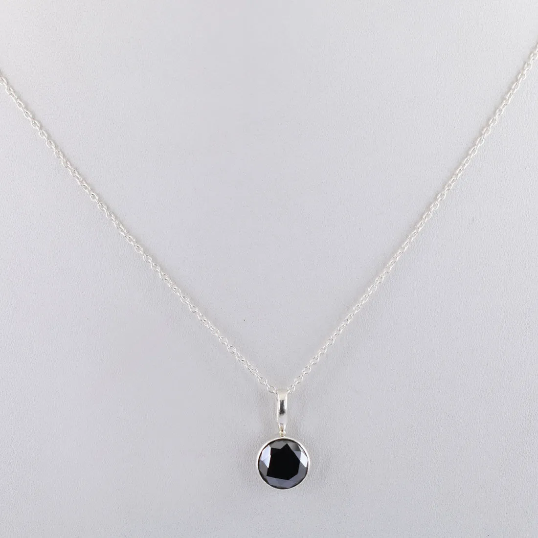 Certified 3.50 Ct Black Diamond Solitaire Pendant in 925 Silver, Great Shine and Amazing Look