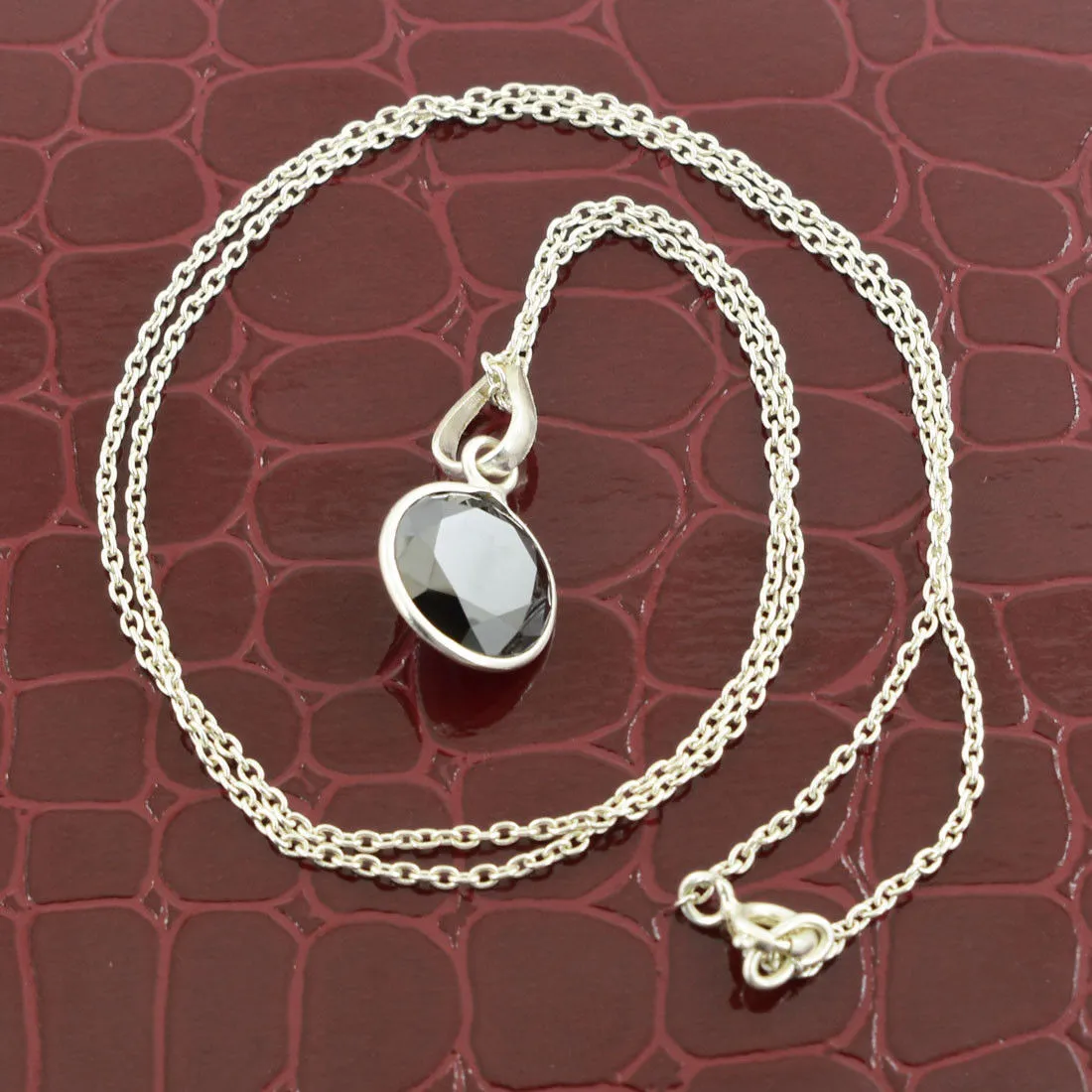 Certified 5 Ct Black Diamond Solitaires Pendant in Sterling Silver, Earth Mined. Great Shine