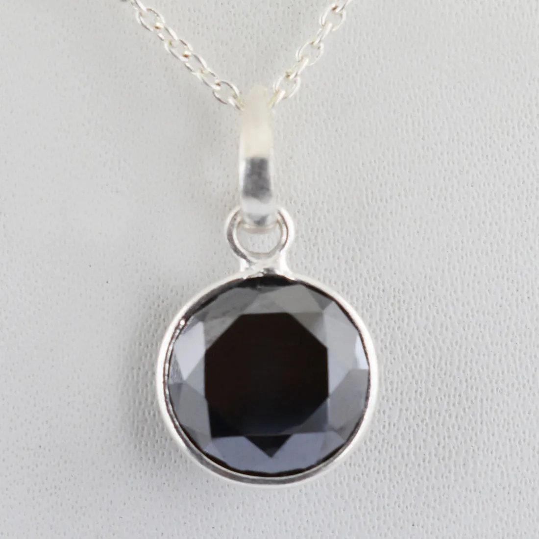 Certified 5 Ct Black Diamond Solitaires Pendant in Sterling Silver, Earth Mined. Great Shine