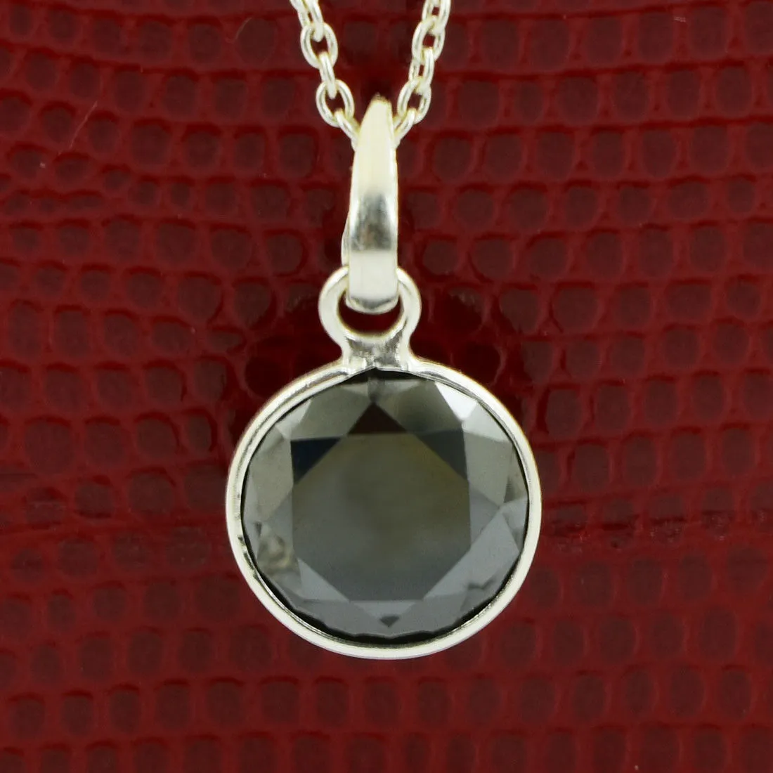 Certified 5 Ct Black Diamond Solitaires Pendant in Sterling Silver, Earth Mined. Great Shine