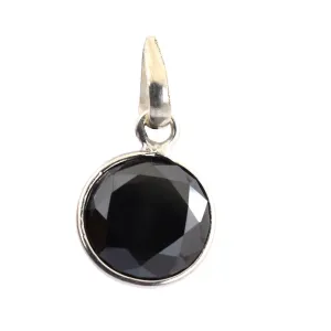 Certified 5 Ct Black Diamond Solitaires Pendant in Sterling Silver, Earth Mined. Great Shine