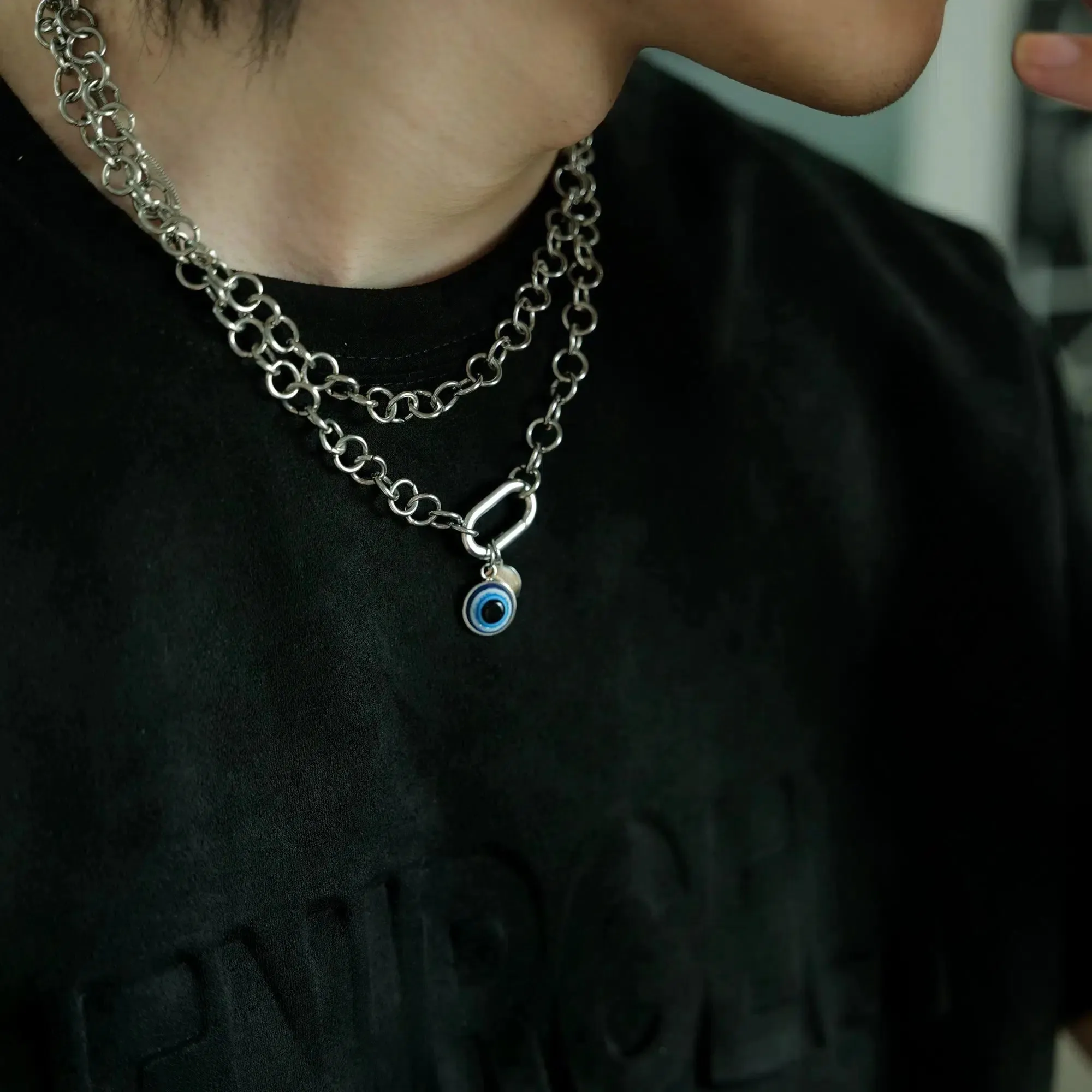 Chain Necklace with Eye Pendant Charm