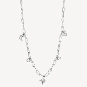 Charm Link Necklace in Stainless Steel