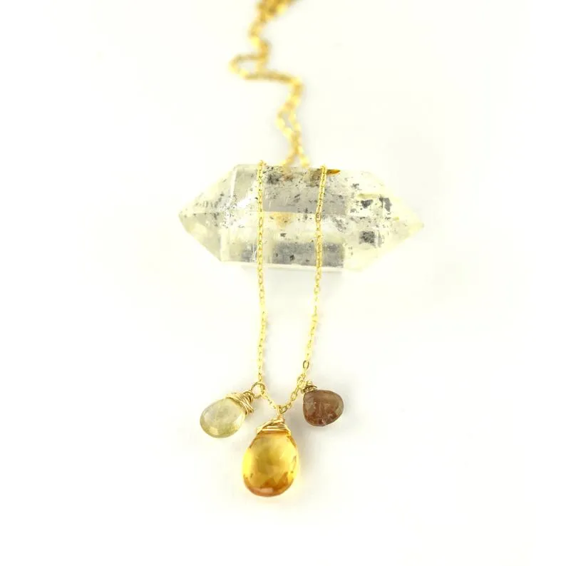 Citrine Charm Necklace