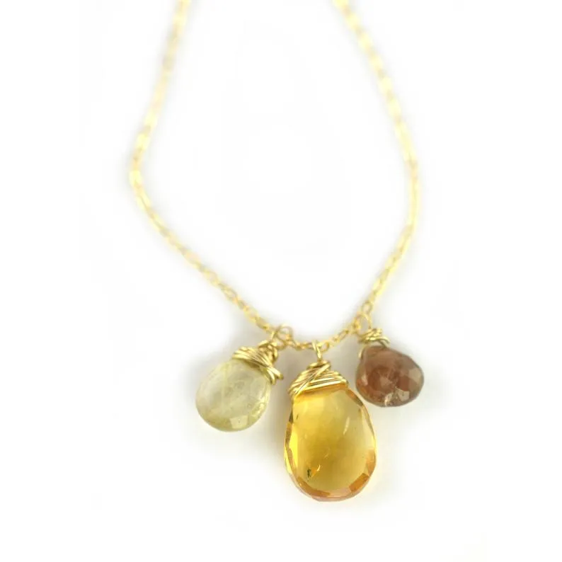 Citrine Charm Necklace