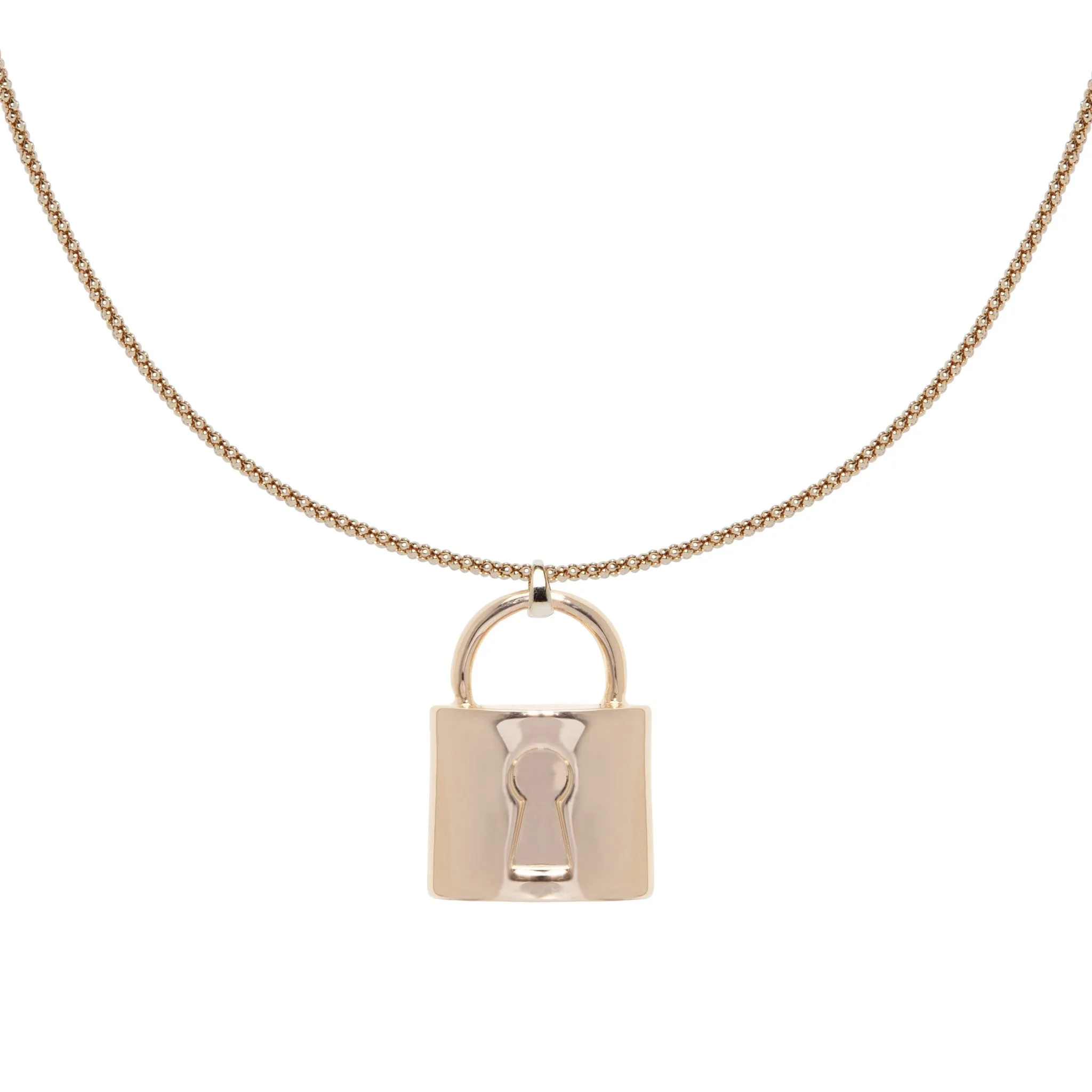 Classic Lock Charm Necklace - Gold
