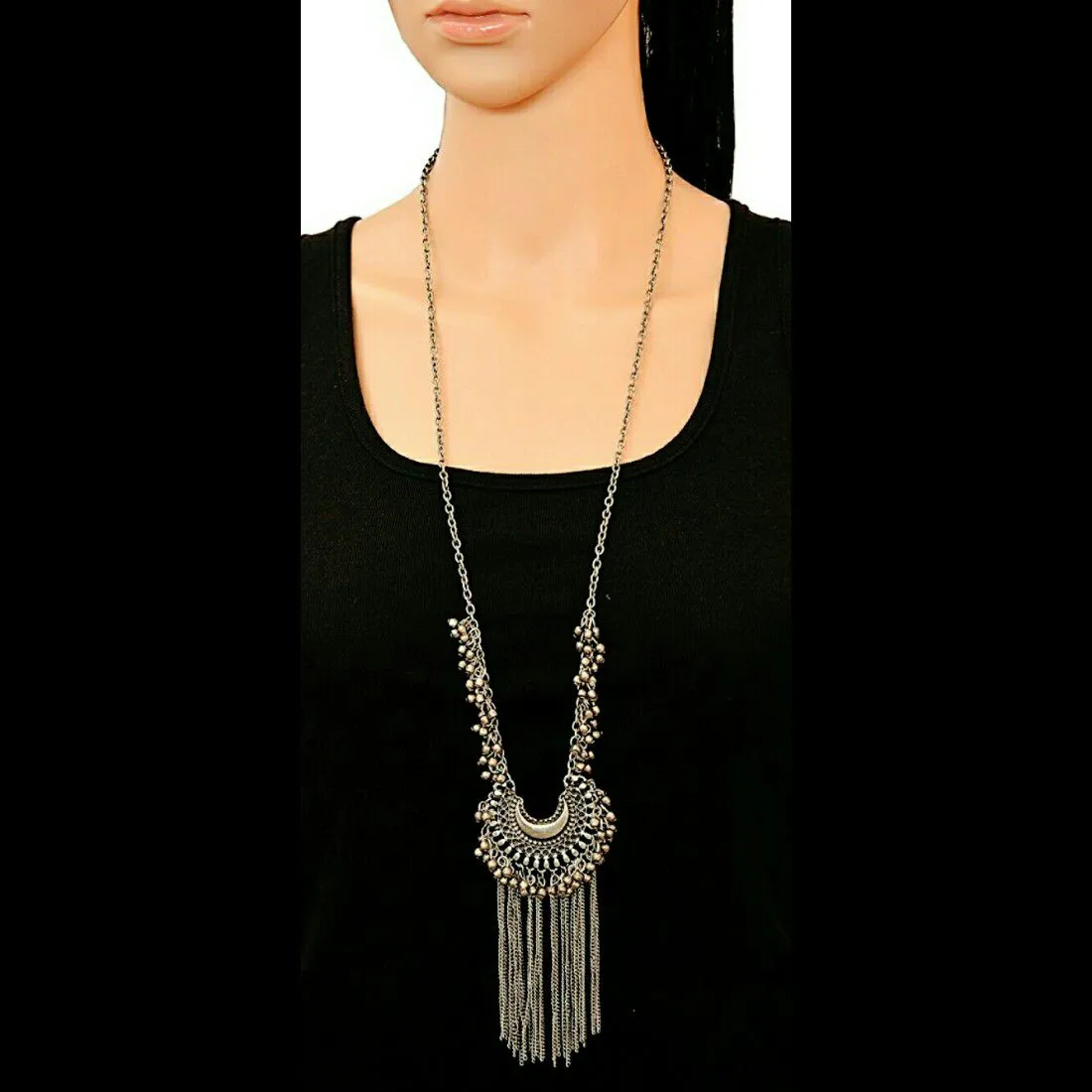 Combo of 2 Oxidised Silver Peacock and Hanging Jewelry Set