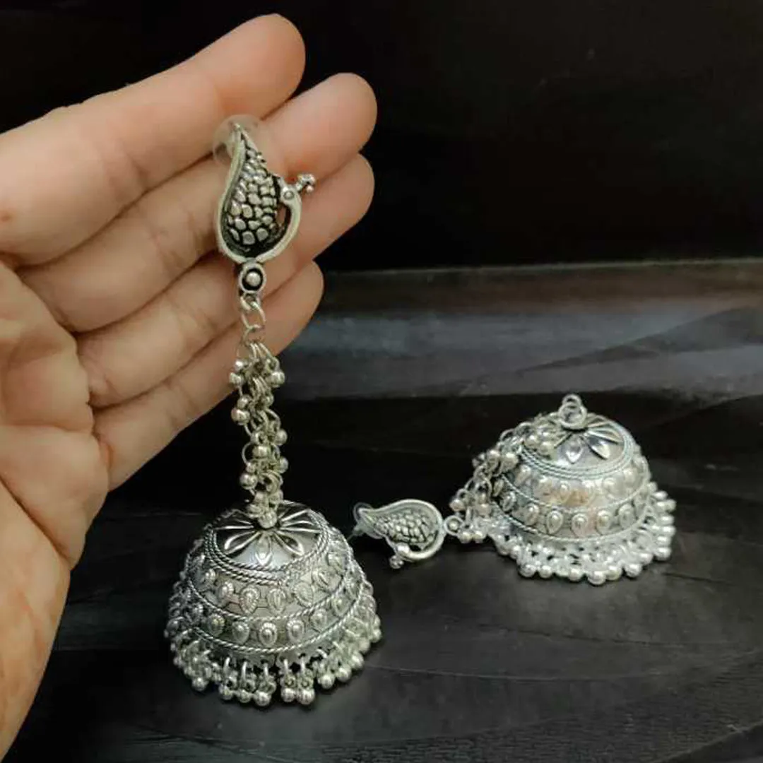 Combo of Oxidised Silver Hanging Earrings and Jewelry set