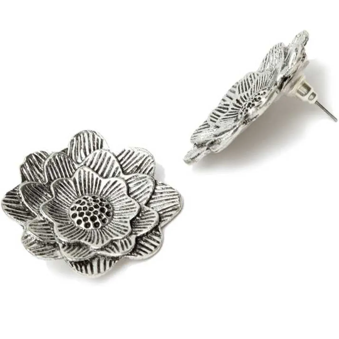 Combo of Oxidised Silver Hanging Earrings and Jewelry set